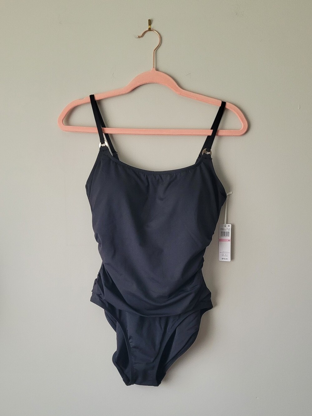 🆕️ Anne Cole One-Piece Shirred Swimsuit with Adjustable Straps
